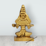 Annapurna Devi Sitting On Base - 2 X 1 Inches | Antique Brass Idol/ Annapoorani Statue For Pooja & Home Decor - Retail Maharaj