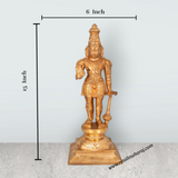 Hanuman Standing On Base Murti - 15 x 6 Inches | Panchaloha Idol / Anjaneya Statue For Pooja & Worship - Retail Maharaj