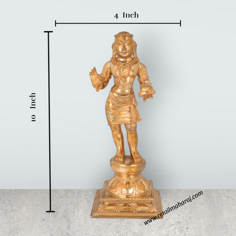 Manikkavacakar Murti - 10 x 4 Inches | Panchaloha Idol / Manickavasagar Statue for Pooja Room - Retail Maharaj