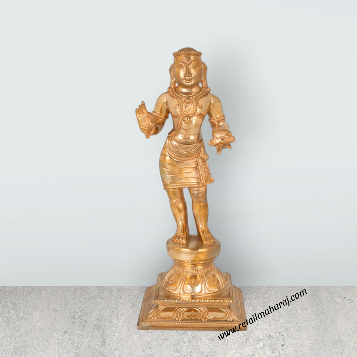 Manikkavacakar Murti - 10 x 4 Inches | Panchaloha Idol / Manickavasagar Statue for Pooja Room - Retail Maharaj