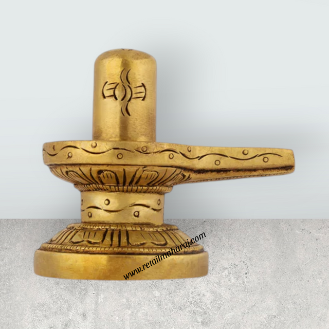 Shiv Ling Murti - 2.5 x 3 Inches | Antique Brass Idol/ Shiva Lingam Statue For Pooja Room And Worship - Retail Maharaj