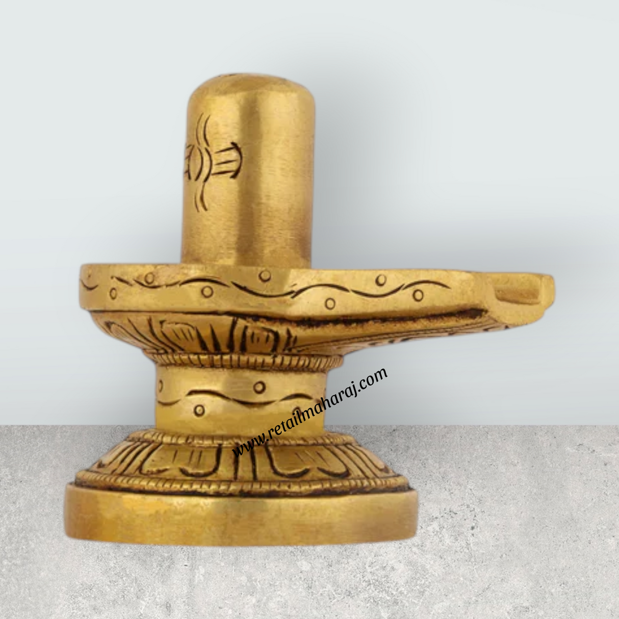 Shiv Ling Murti - 2.5 x 3 Inches | Antique Brass Idol/ Shiva Lingam Statue For Pooja Room And Worship - Retail Maharaj
