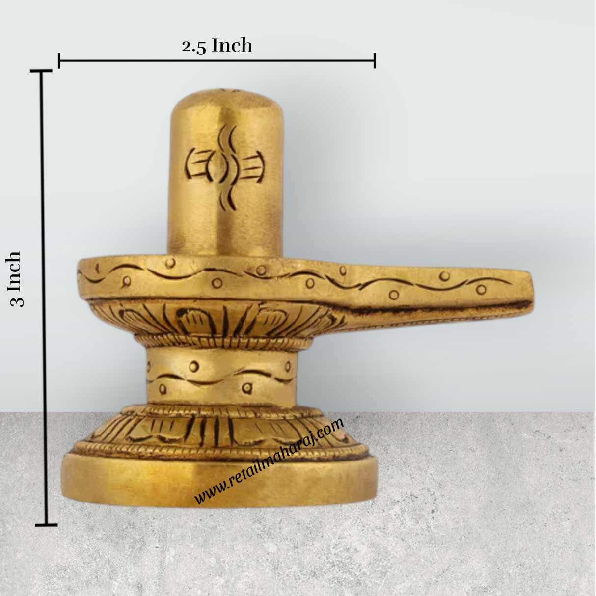 Shiv Ling Murti - 2.5 x 3 Inches | Antique Brass Idol/ Shiva Lingam Statue For Pooja Room And Worship - Retail Maharaj