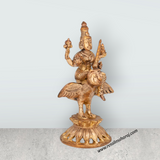 Lakshmi Sitting On Owl Base Murti - 5.5 x 3 Inches | Panchaloha Idol / Lakshmi Statue For Pooja - Retail Maharaj
