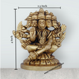 Panchmukhi Hanuman Murti - 3 x 3 Inches | Antique Brass Idol/ Panchmukhi Hanuman Statue for Pooja/ 400 Gms - Retail Maharaj