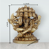 Panchmukhi Hanuman Murti - 3 x 3 Inches | Antique Brass Idol/ Panchmukhi Hanuman Statue for Pooja/ 400 Gms - Retail Maharaj