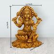 Lakshmi Idol Sitting On Lotus - 4.5 x 3.5 Inches | Antique Brass Idol/ Laxmi Idol for Pooja/ 865 Gms Approx - Retail Maharaj