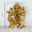Durga Idol Sitting On Tiger - 4.5 x 3.5 Inches | Antique Brass Idol/ Durga Murti for Pooja/ 490 Gms Approx - Retail Maharaj