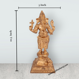Ganesha Standing On Base Murti - 10.5 x 5 Inches | Panchaloha Idol/ Ganapathi Statue Decor for Home & Pooja - Retail Maharaj