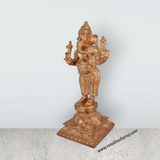 Ganesha Standing On Base Murti - 10.5 x 5 Inches | Panchaloha Idol/ Ganapathi Statue Decor for Home & Pooja - Retail Maharaj