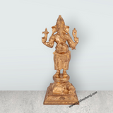 Ganesha Standing On Base Murti - 10.5 x 5 Inches | Panchaloha Idol/ Ganapathi Statue Decor for Home & Pooja - Retail Maharaj