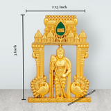 Murugan Statue With Temple Design Arch - 3 x 2.25 Inches | Zinc Kartikeya Statue/ Murugan Silai for Table Top - Retail Maharaj