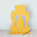 Murugan Statue With Temple Design Arch - 3 x 2.25 Inches | Zinc Kartikeya Statue/ Murugan Silai for Table Top - Retail Maharaj