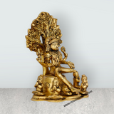 Dakshinamurthy Vigraham With Tree - 7 x 5 Inches | Antique Brass Idol/ Dakshinamurti Statue for Pooja