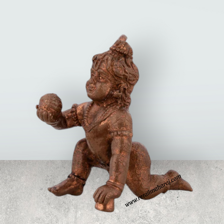 Crawling Krishna Murti - 1.5 x 1 Inches | Copper Idol/ Crawling Krishna Idol for Pooja - Retail Maharaj
