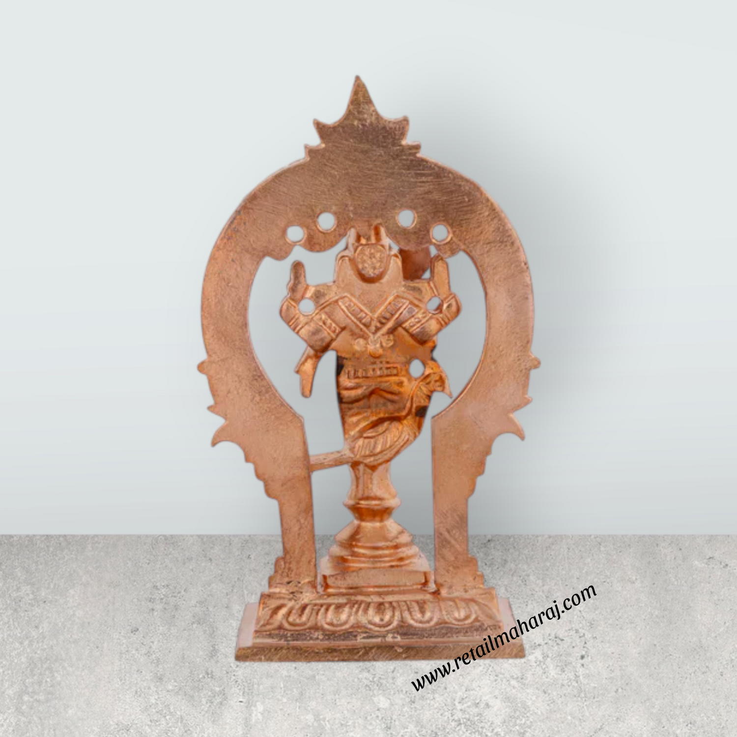 Murugan Statue With Arch – 3.5 x 2 Inches Copper Kartikeya Statue for Worship - Retail Maharaj
