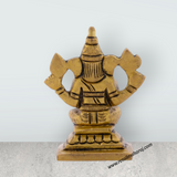 Ganesha Idol - 2 x 1.5 Inches | Antique Brass Statue/ Vinayagar Statue for Pooja/ 150 Gms Approx - Retail Maharaj