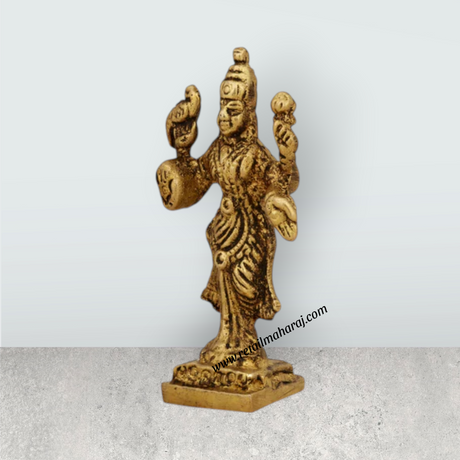 Kannika Parameshwari Amman Standing On Base- 2 X 1 Inches | Antique Brass Idol/ Kanyaka Parameshwari For Pooja - Retail Maharaj