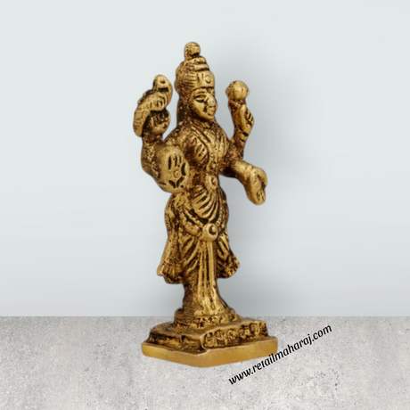 Kannika Parameshwari Amman Standing On Base- 2 X 1 Inches | Antique Brass Idol/ Kanyaka Parameshwari For Pooja - Retail Maharaj