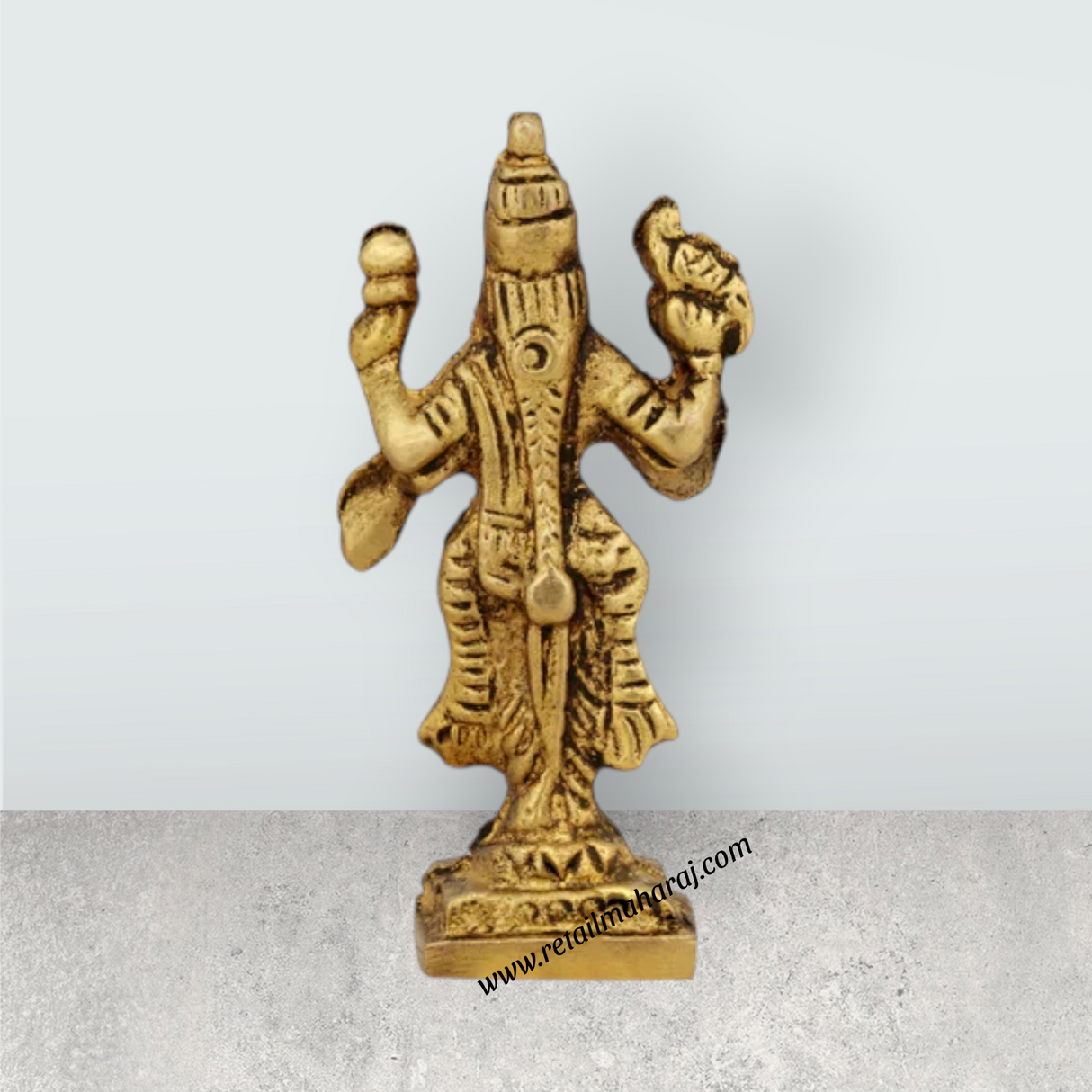 Kannika Parameshwari Amman Standing On Base- 2 X 1 Inches | Antique Brass Idol/ Kanyaka Parameshwari For Pooja - Retail Maharaj