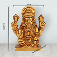 Laxmi Murti Sitting On Base - 1.5 x 1 Inches | Antique Brass Idol/ Lakshmi Murti/ Lakshmi Statue for Pooja - Retail Maharaj