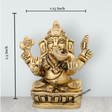 Ganpati Murti - 2.5 x 1.25 Inches | Antique Brass Idol/ Vinayagar Silai for Pooja/ 140 Gms Approx - Retail Maharaj