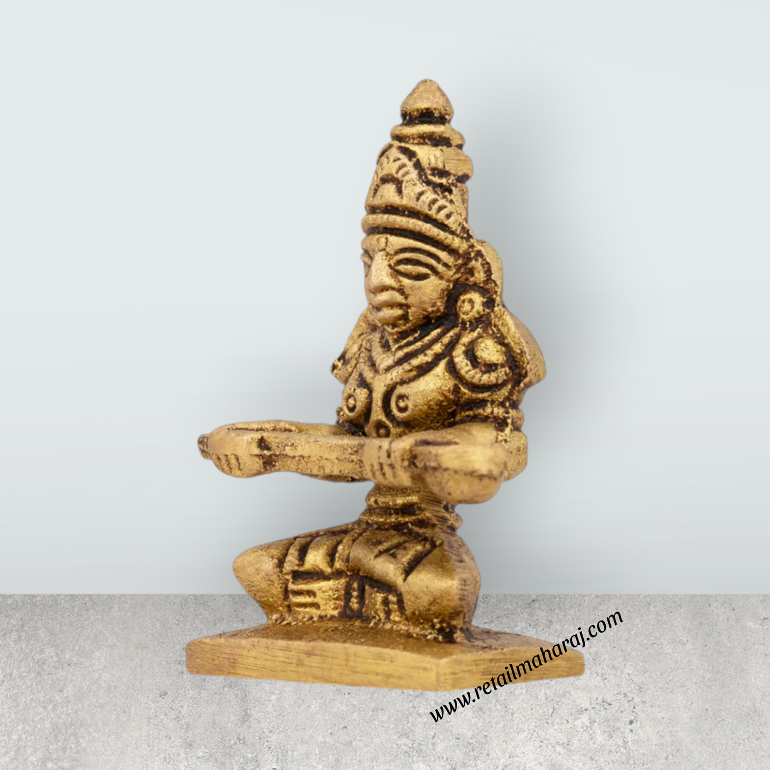 Annapurna Devi Murti - 2 x 1.5 Inches | Brass Statue/ Annapoorani Statue for Pooja - Retail Maharaj