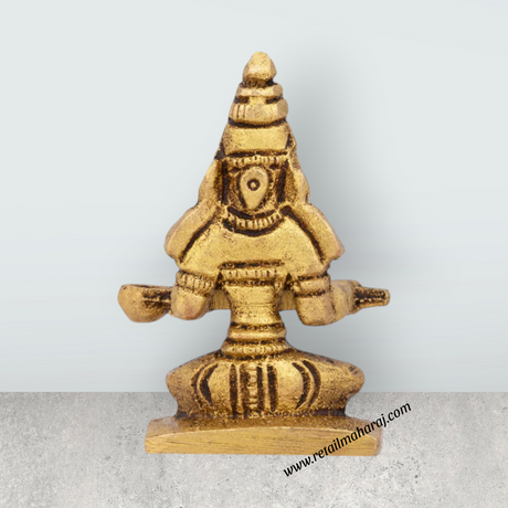 Annapurna Devi Murti - 2 x 1.5 Inches | Brass Statue/ Annapoorani Statue for Pooja - Retail Maharaj