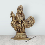 Balamurugan Statue - 3.75 x 3.5 Inches | Antique Brass Idol/ Bala Murugan Statue for Pooja/ 390 Gms Approx