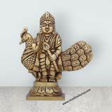 Balamurugan Statue - 3.75 x 3.5 Inches | Antique Brass Idol/ Bala Murugan Statue for Pooja/ 390 Gms Approx