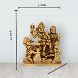Shivan Family - 5.5 x 4 Inches | Antique Brass Statue/ Sivan Family Statue for Pooja/ 1.345 Kgs Approx - Retail Maharaj
