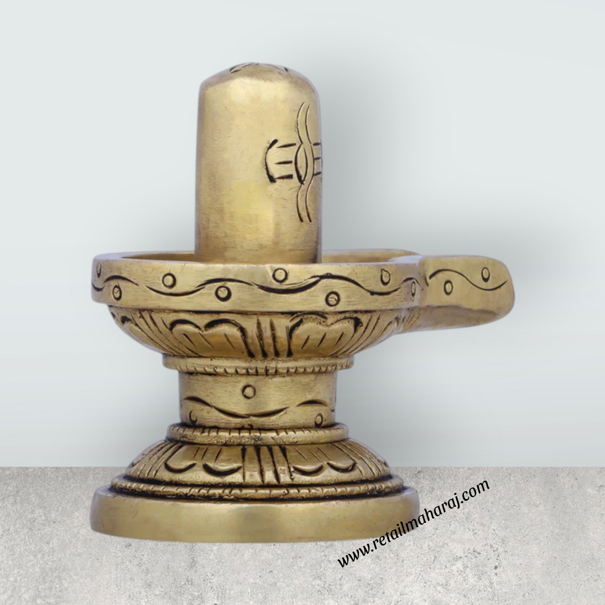 Shiv Ling Murti - 2.5 x 3 Inches | Antique Brass Idol/ Shiva Lingam Statue for Pooja/ 239 Gms Approx