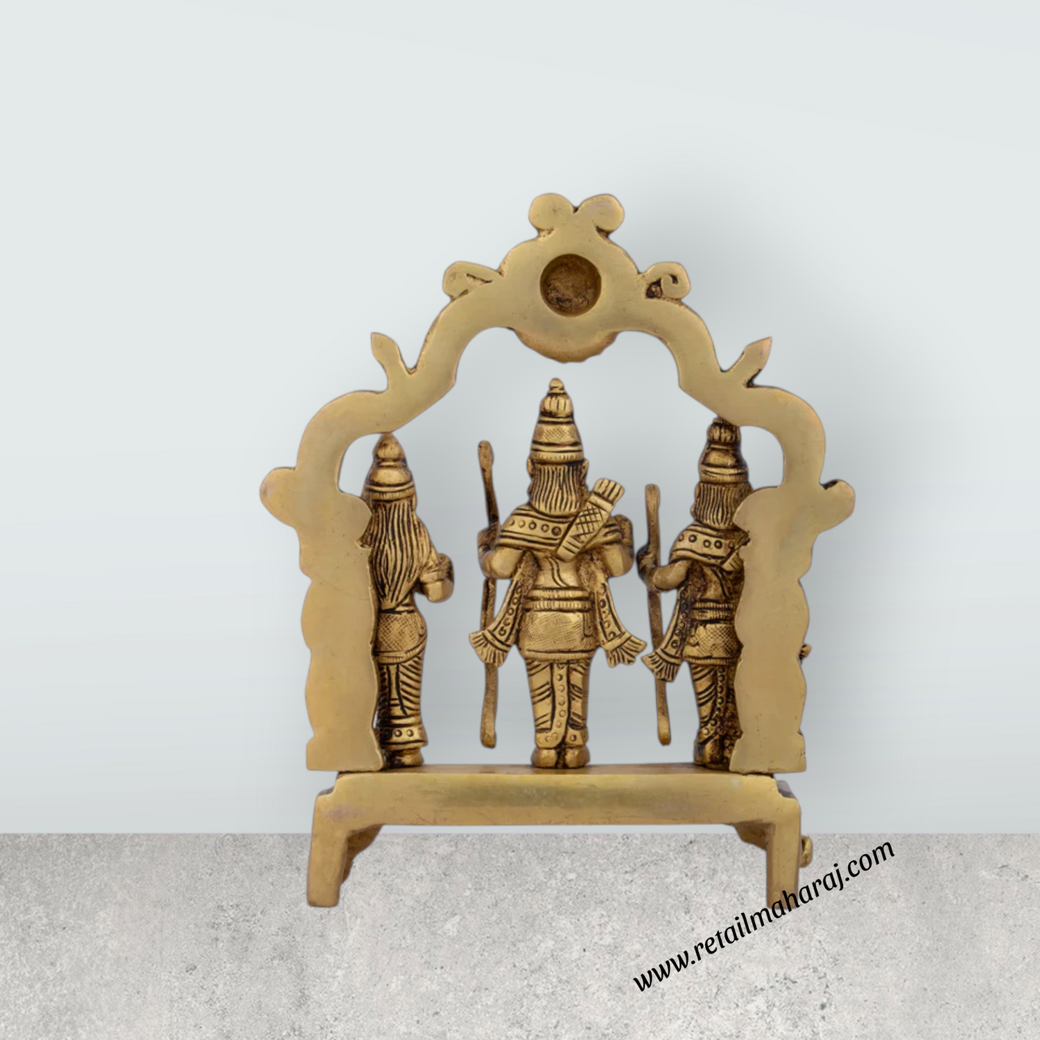 Ram Darbar Statue with Arch - 7 x 5.5 Inches | Brass Statue/ Ram Darbar Murti for Pooja/ 1.092 Kgs Approx - Retail Maharaj