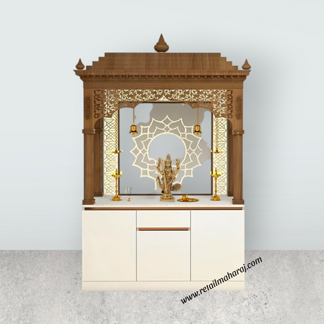 Murugan Statue Standing On Base - 5 x 2.5 Inches | Antique Brass Idol/ Murugan Silai with Peacock for Pooja - Retail Maharaj