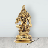 Ayyappan Statue - 5 x 3 Inches | Antique Brass Idol/ Ayyappan Idol for Pooja - Retail Maharaj