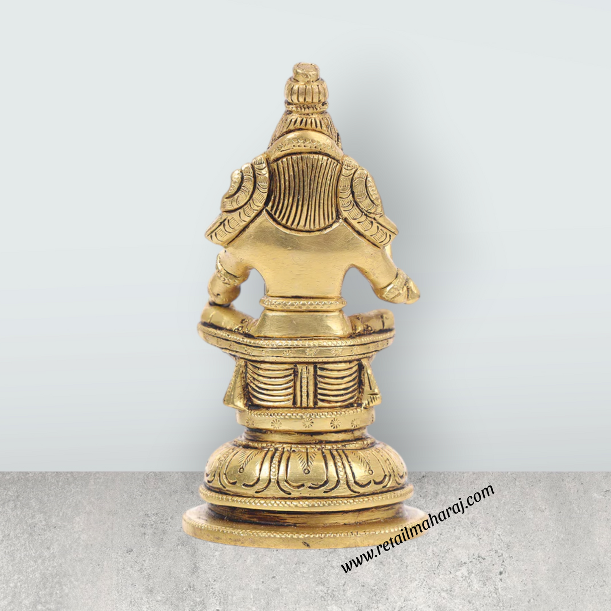 Ayyappan Statue - 5 x 3 Inches | Antique Brass Idol/ Ayyappan Idol for Pooja - Retail Maharaj
