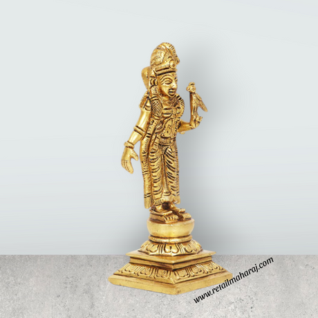 Andal Statue - 6 Inches | Antique Brass Statue/ Andal Idol for Pooja/ 500 Gms Approx - Retail Maharaj
