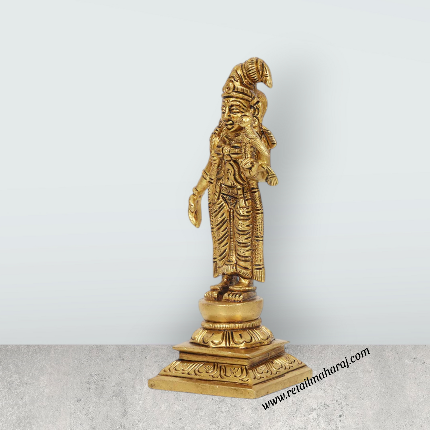 Andal Statue - 6 Inches | Antique Brass Statue/ Andal Idol for Pooja/ 500 Gms Approx - Retail Maharaj