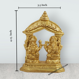 Lakshmi Ganesh Murti - 4.25 Inches | Antique Brass Statue/ Lakshmi Ganesh Murti/ 520 Gms Approx - Retail Maharaj