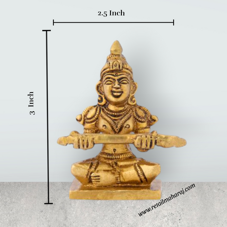 Annapuran Devi Murti - 3 x 2.5 Inches | Brass Idol/ Annapoorani Statue/ Annapurna Idol for Pooja - Retail Maharaj