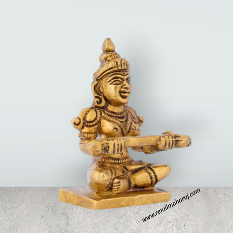 Annapuran Devi Murti - 3 x 2.5 Inches | Brass Idol/ Annapoorani Statue/ Annapurna Idol for Pooja - Retail Maharaj