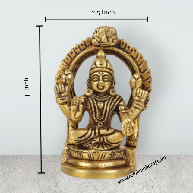 Laxmi Murti with Arch | Brass Idol/ Lakshmi Idol/ Lakshmi Murti/ Lakshmi Statue for Pooja - Retail Maharaj