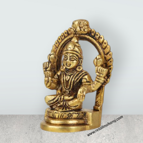Laxmi Murti with Arch | Brass Idol/ Lakshmi Idol/ Lakshmi Murti/ Lakshmi Statue for Pooja - Retail Maharaj
