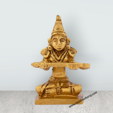 Annapuran Devi Murti - 2.5 x 1.5 Inches | Brass Idol/ Annapoorani Statue/ Annapurna Idol for Pooja - Retail Maharaj