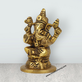 Ganesh Murti - Oval - 3 Inches | Antique Statue / Vinayagar Statue/ Ganesha Idol for Pooja - Retail Maharaj