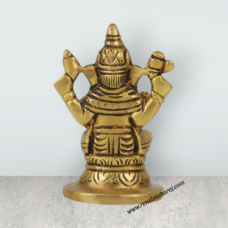 Ganesh Murti - Oval - 3 Inches | Antique Statue / Vinayagar Statue/ Ganesha Idol for Pooja - Retail Maharaj