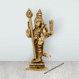 Mayil Murugan Statue - 3.25 x 2 Inches | Antique Brass Statue/ Peacock Murugan Silai for Pooja/ 155 Gms Approx - Retail Maharaj