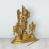 Balaji Murti - 13 Inches | Balaji Statue/ Antique Brass Statue/ Namam Shank Chakra Balaji Idol for Pooja - Retail Maharaj