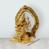 Varahi Amman Statue - 5.5 Inches | Varahi Idol/ Antique Brass Statue/ Varahi with Arch Idol for Pooja - Retail Maharaj