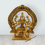 Varahi Amman Statue - 5.5 Inches | Varahi Idol/ Antique Brass Statue/ Varahi with Arch Idol for Pooja - Retail Maharaj